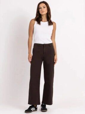 Bootlegger Loose Khaki Pant - Dark Brown - 31